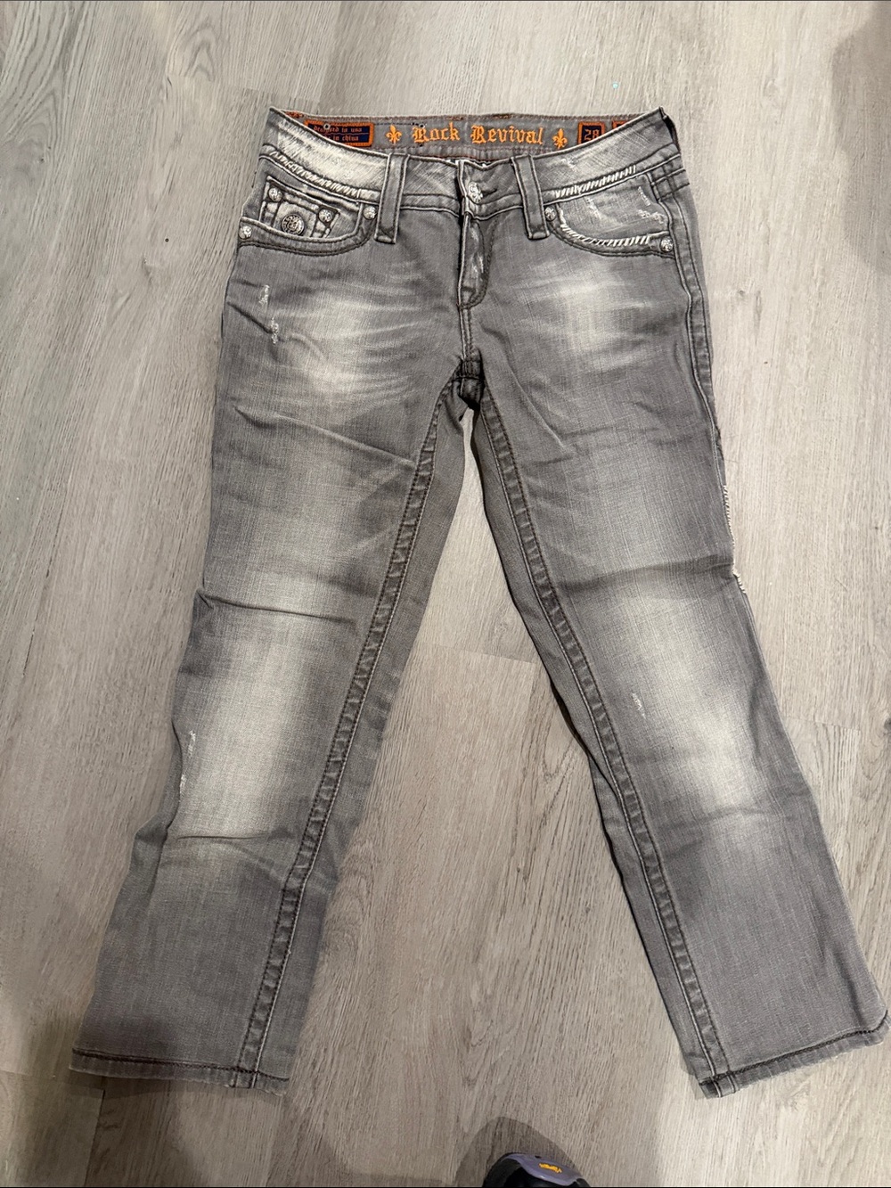 Rock Revival Women's Straight Leg Jeans in Gray Wash